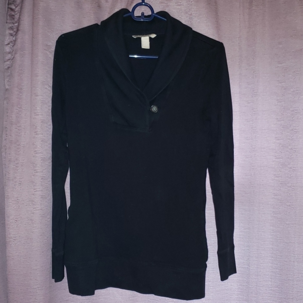 Long sleeve fitted cardigan style sweatshirt